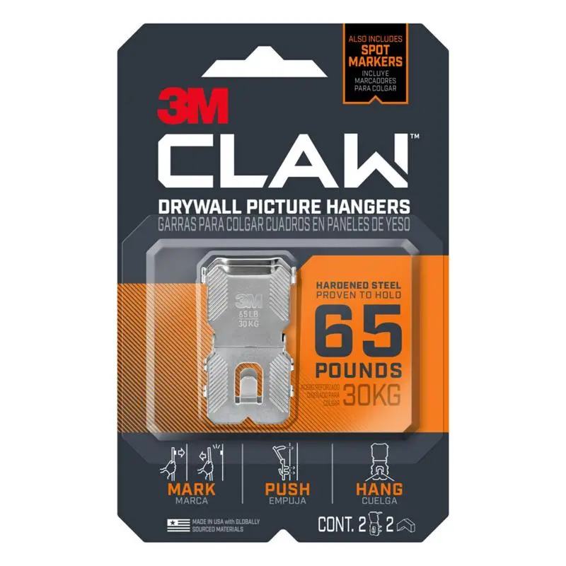3M Claw Silver Drywall All Purpose Hanger 65 Lb 2 Pk - Deal Of The Week 1