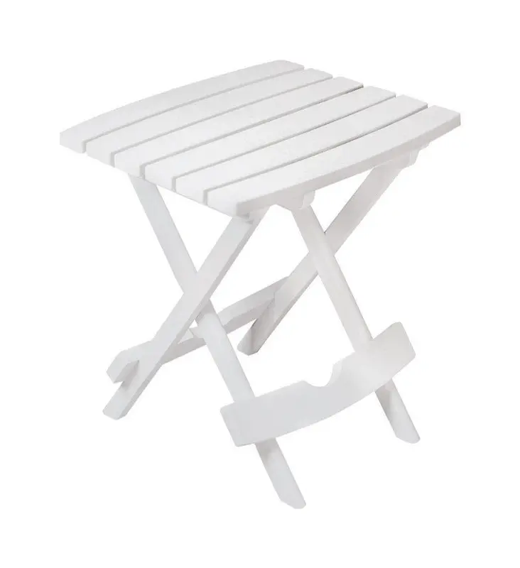 Adams Quik-Fold White Rectangular Resin Folding Side Table - Open Box 1