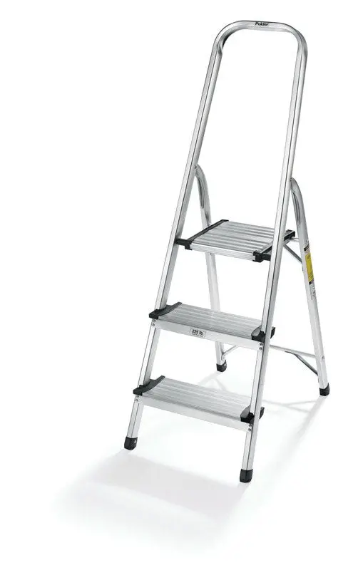 Polder 3-Step 52.5 In. H 225 Lb. Capacity 3 Step Aluminum Folding Step Stool - Open Box 1