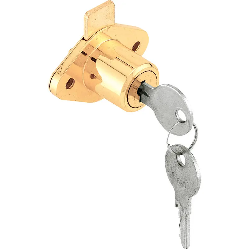 Prime-Line Bright Brass Bronze Steel Cabinet/Drawer Lock - Deal Of The Week 1