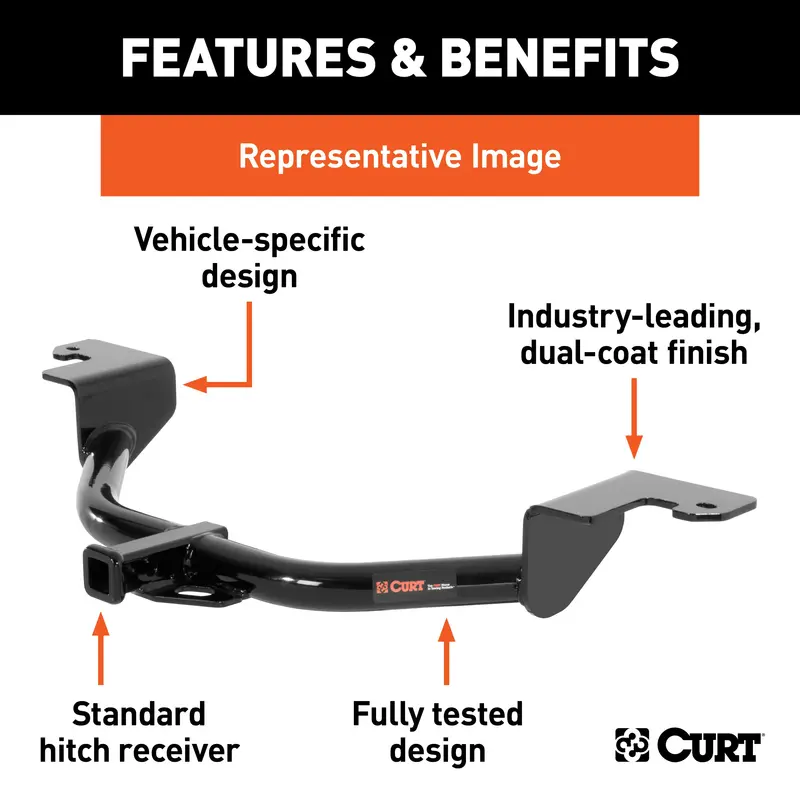 Curt Class 2 Trailer Hitch — 1-1/4" Receiver For Ford Taurus, Continental, And Mercury Sable 1